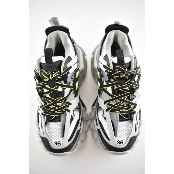 Balenciaga Track Sneaker Womens Black Grey White Yellow Platform Flat Trainer 36 - Picture 8 of 11